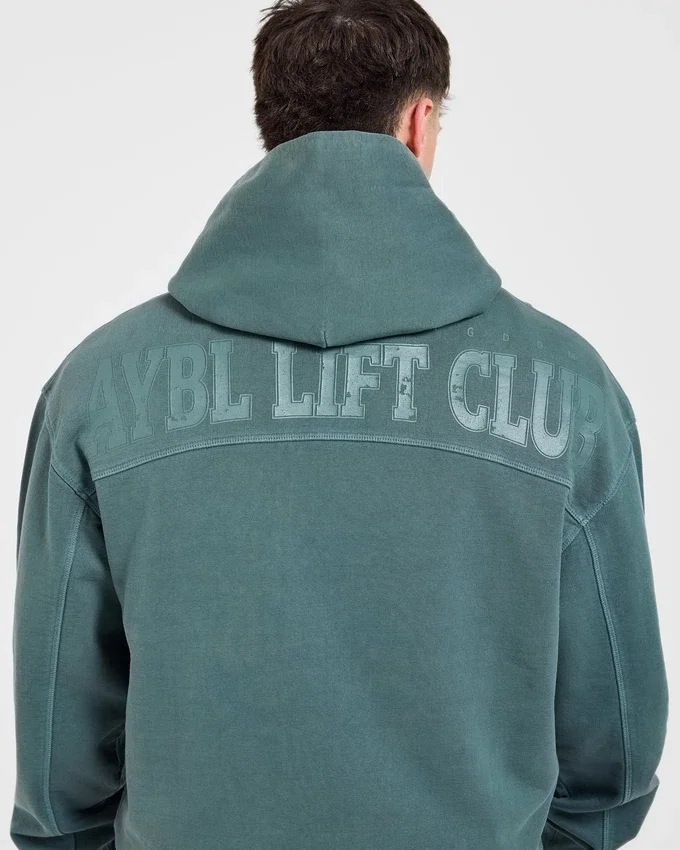 Lift Club Hoodie met distressed-look