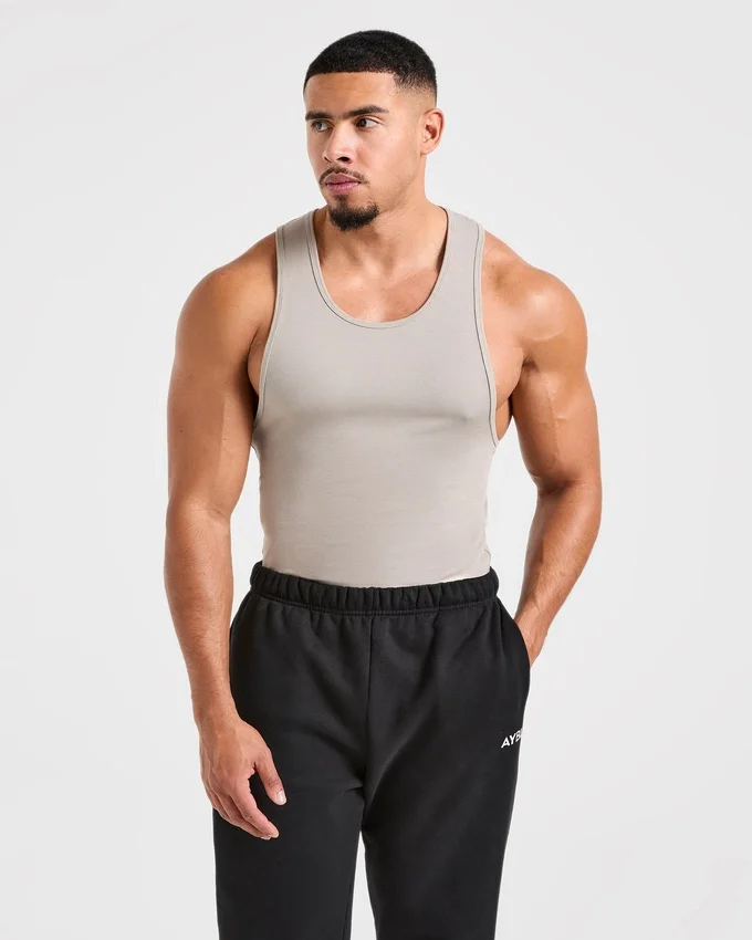 Muscle geribde tanktop