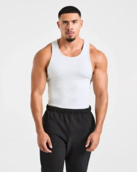Muscle geribde tanktop