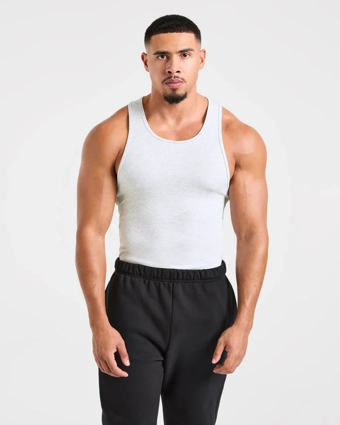 Muscle geribde tanktop
