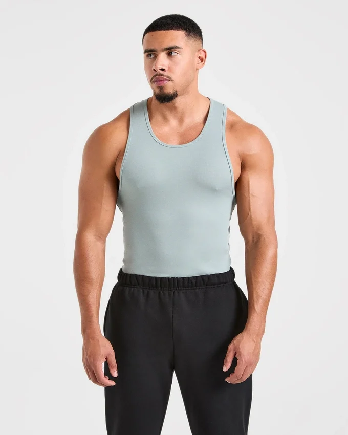 Muscle geribde tanktop