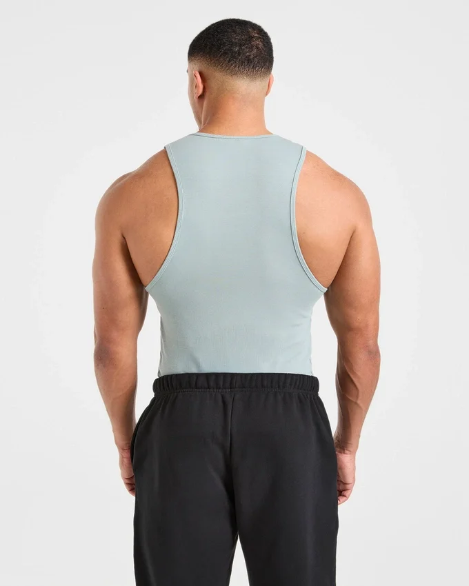 Muscle geribde tanktop