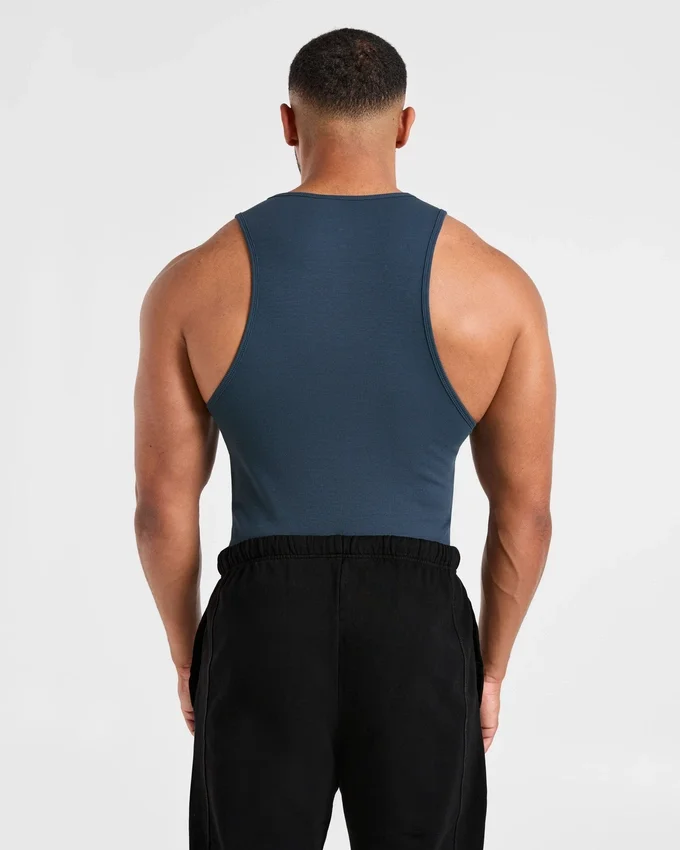 Muscle geribde tanktop