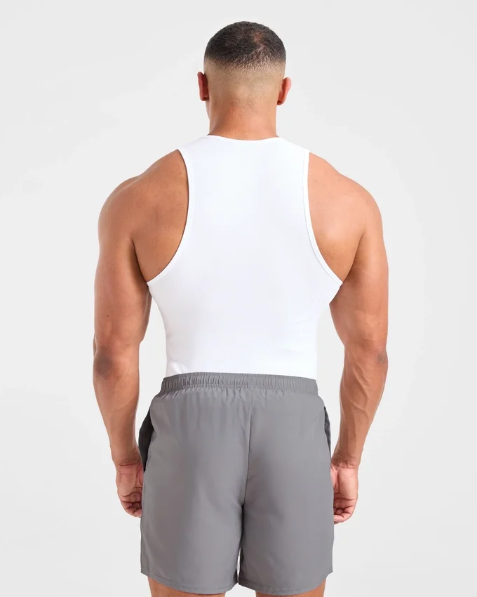 Muscle geribde tanktop