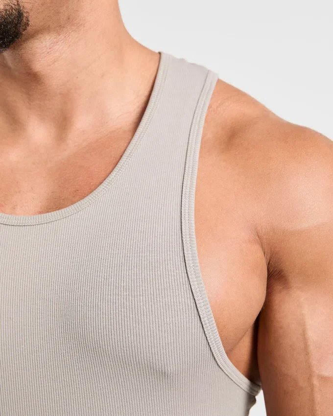 Muscle geribde tanktop