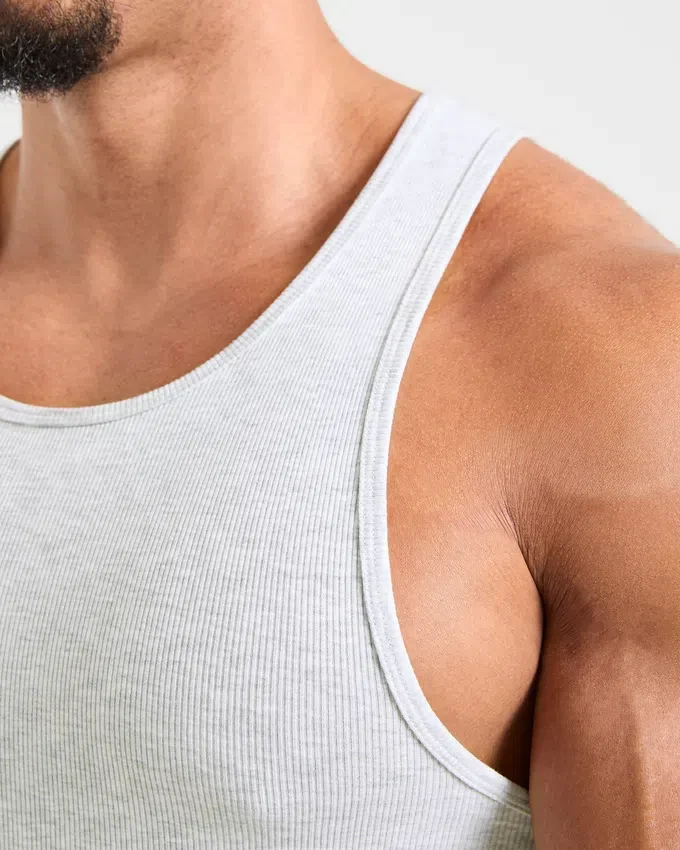 Muscle geribde tanktop