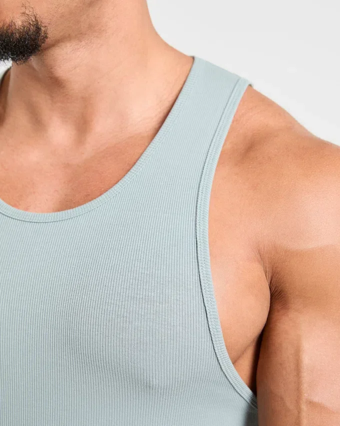Muscle geribde tanktop