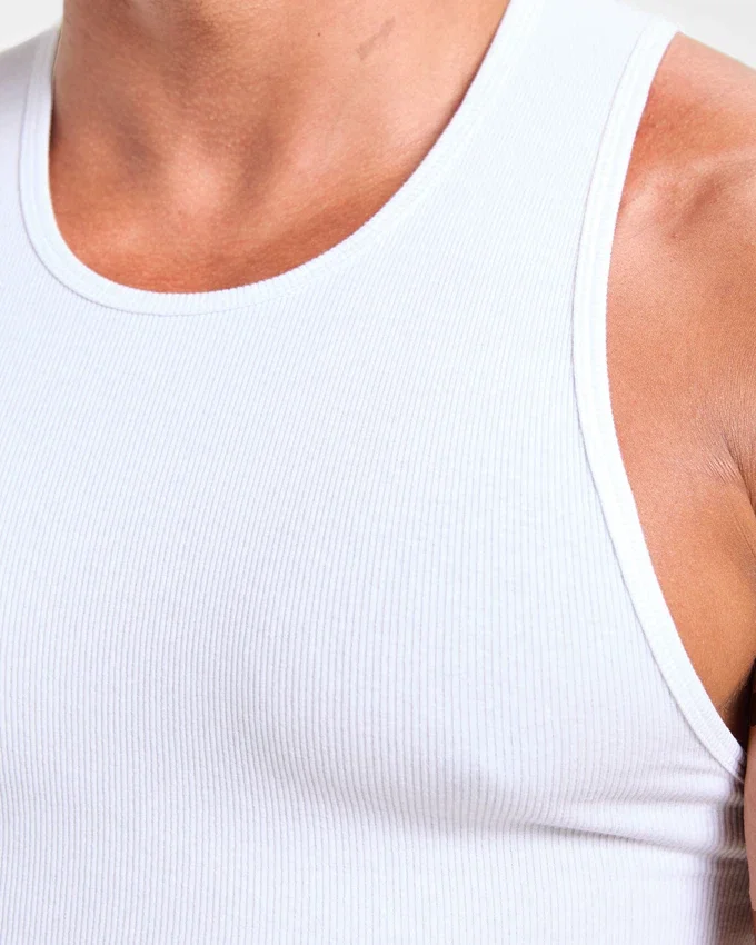 Muscle geribde tanktop