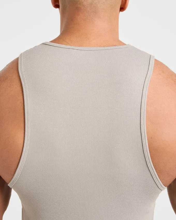 Muscle geribde tanktop