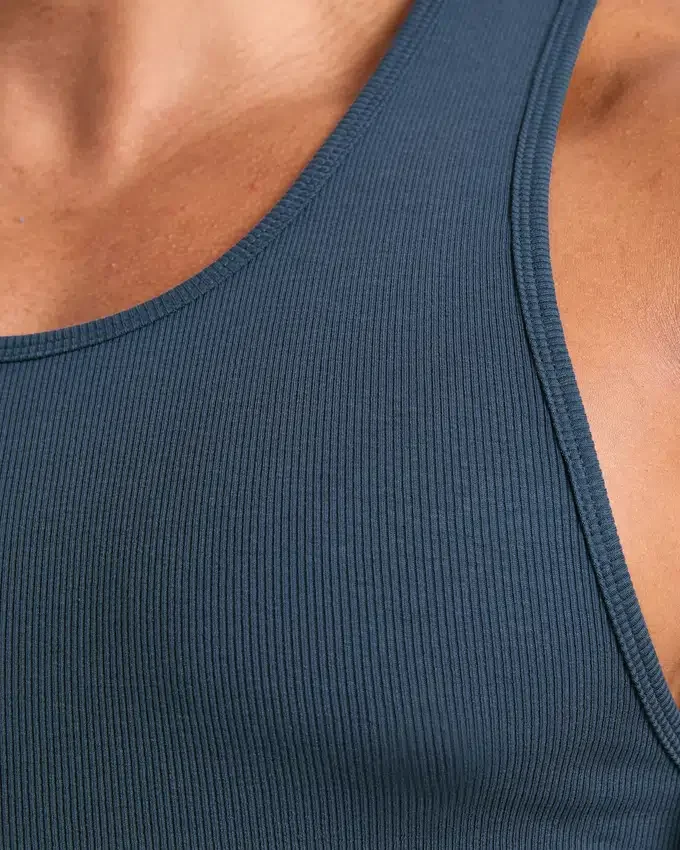 Muscle geribde tanktop