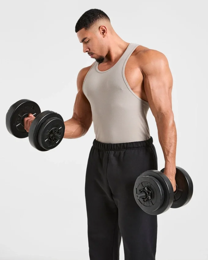 Muscle geribde tanktop