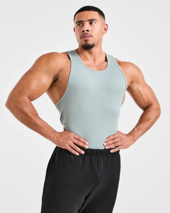 Muscle geribde tanktop