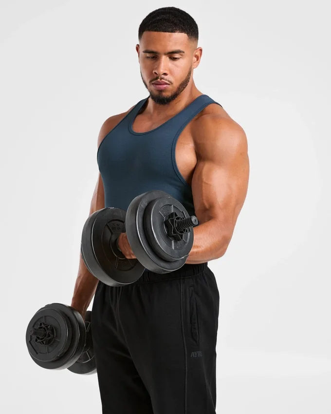 Muscle geribde tanktop