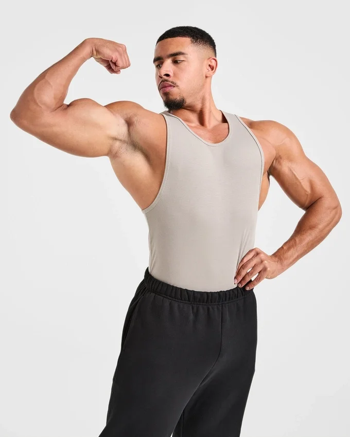 Muscle geribde tanktop