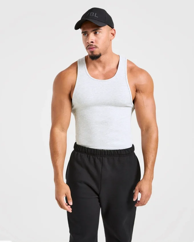 Muscle geribde tanktop