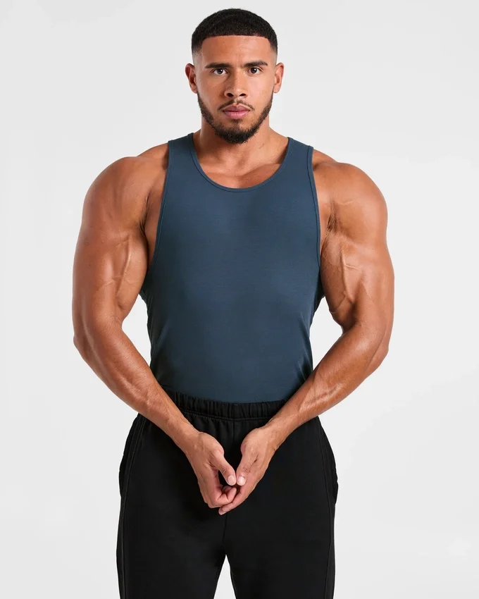 Muscle geribde tanktop
