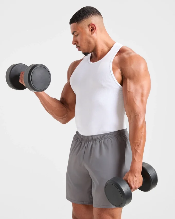 Muscle geribde tanktop