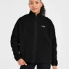 Oversized fleecejas met rits