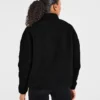 Oversized fleecejas met rits