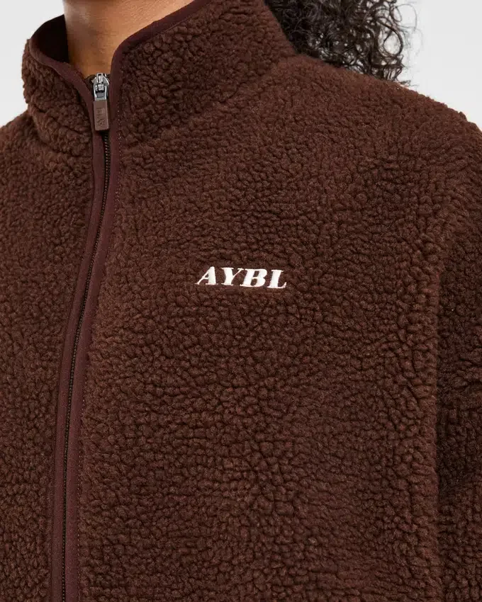 Oversized fleecejas met rits