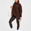 Oversized fleecejas met rits