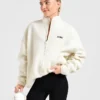 Oversized fleecejas met rits