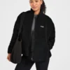 Oversized fleecejas met rits