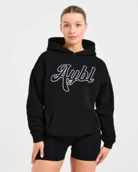 Oversized hoodie met geborduurd opschrift