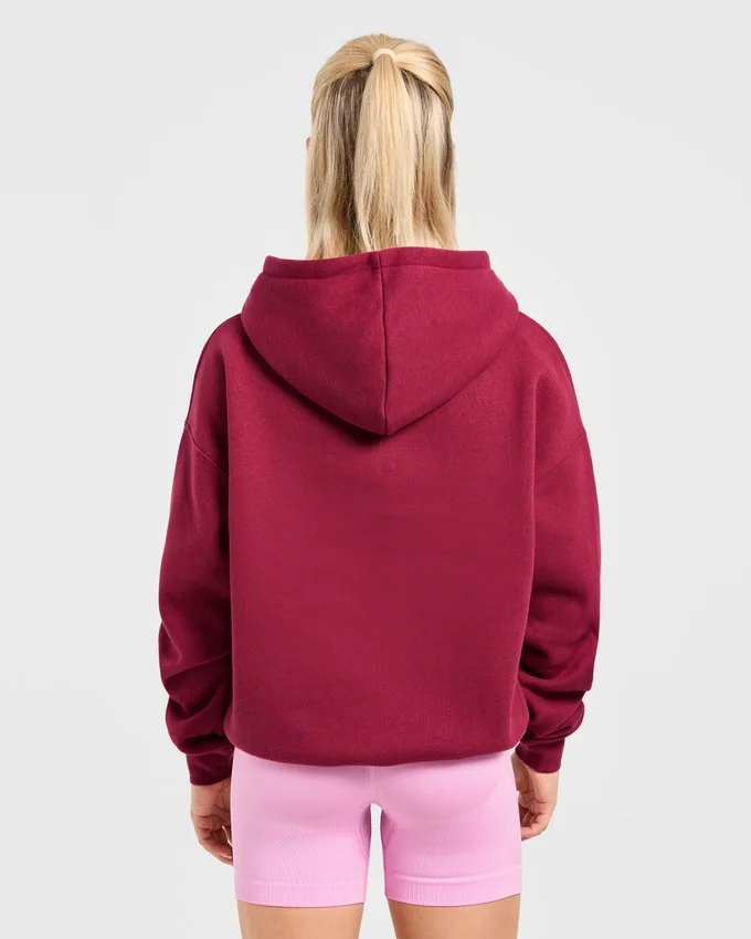 Oversized hoodie met geborduurd opschrift