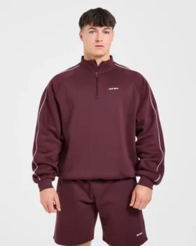 Restore oversized pullover met 1/4 rits