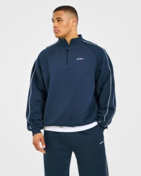 Restore oversized pullover met 1/4 rits