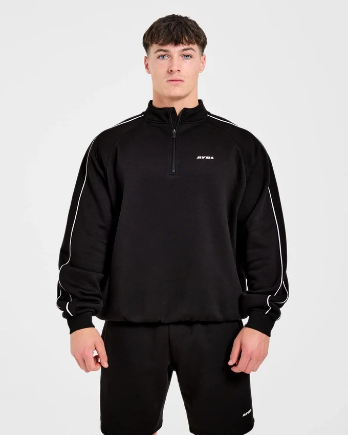 Restore oversized pullover met 1/4 rits