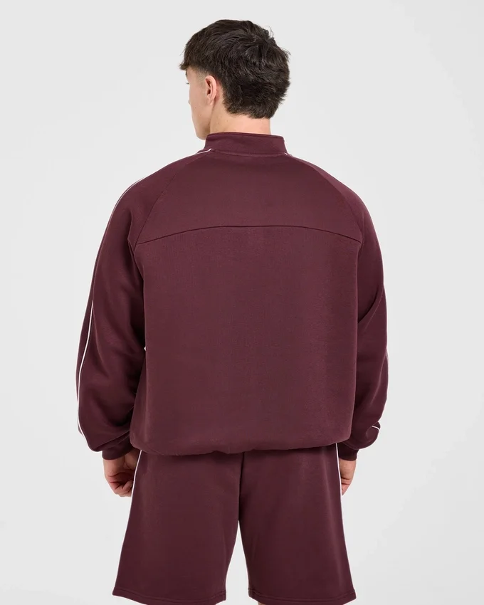 Restore oversized pullover met 1/4 rits
