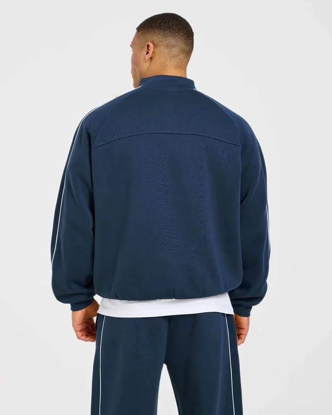 Restore oversized pullover met 1/4 rits