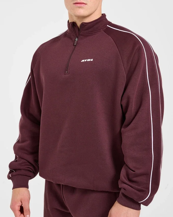 Restore oversized pullover met 1/4 rits