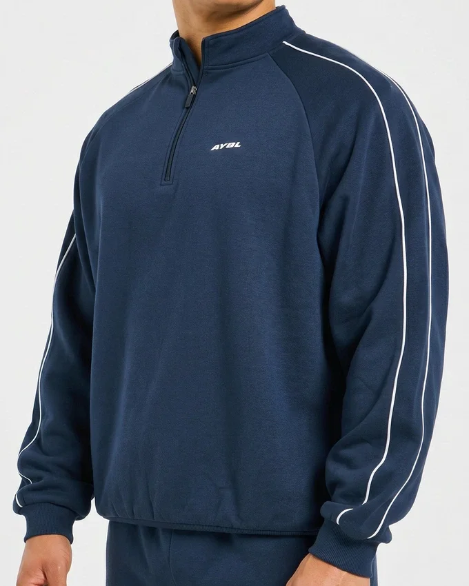Restore oversized pullover met 1/4 rits