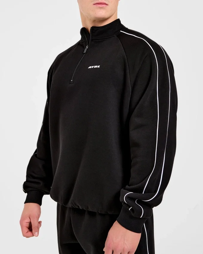 Restore oversized pullover met 1/4 rits