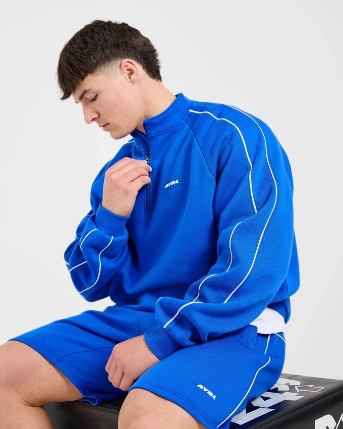 Restore oversized pullover met 1/4 rits