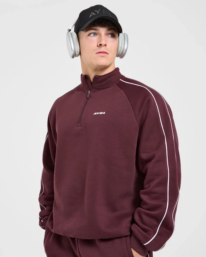 Restore oversized pullover met 1/4 rits