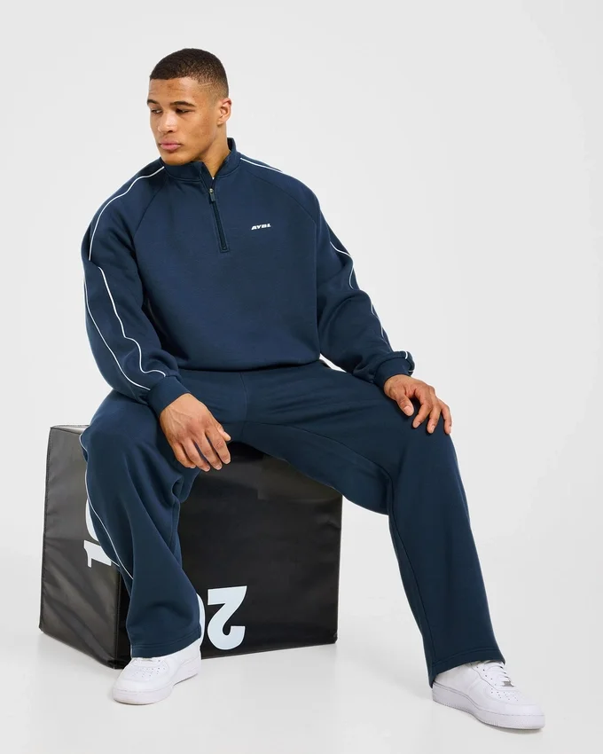 Restore oversized pullover met 1/4 rits