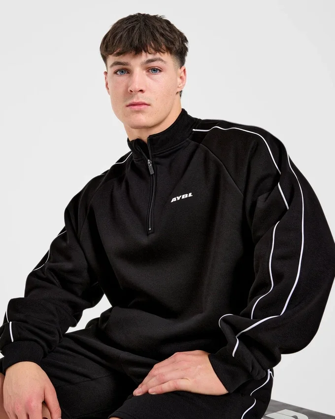 Restore oversized pullover met 1/4 rits
