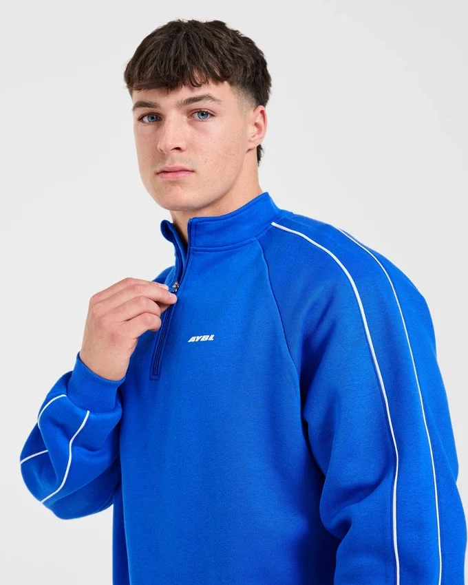 Restore oversized pullover met 1/4 rits