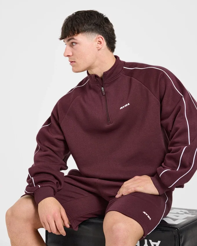 Restore oversized pullover met 1/4 rits