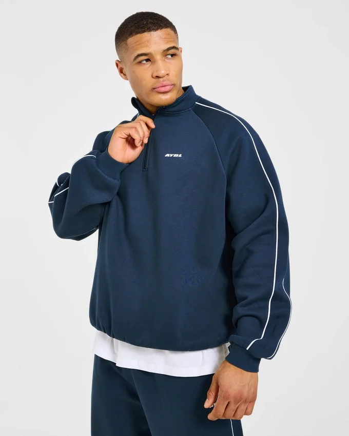 Restore oversized pullover met 1/4 rits