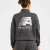 Retro Athletics oversized pullover met 1/4 rits