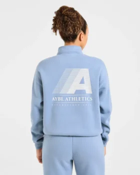 Retro Athletics oversized pullover met 1/4 rits