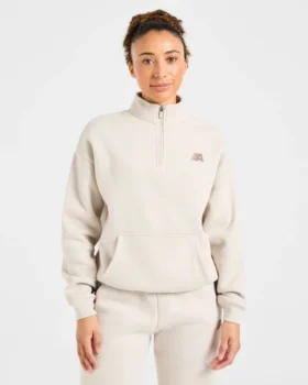 Retro Athletics oversized pullover met 1/4 rits