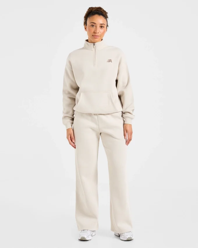 Retro Athletics oversized pullover met 1/4 rits