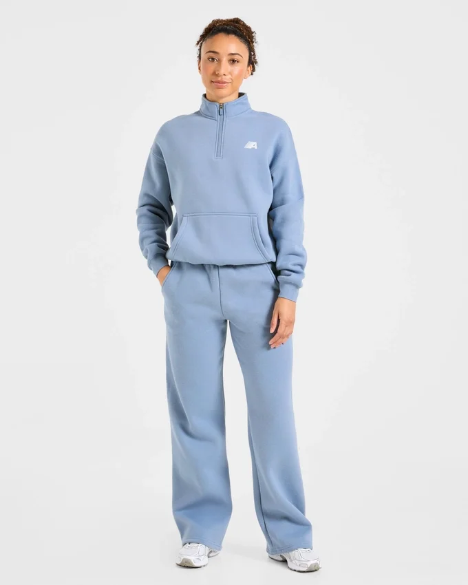Retro Athletics oversized pullover met 1/4 rits