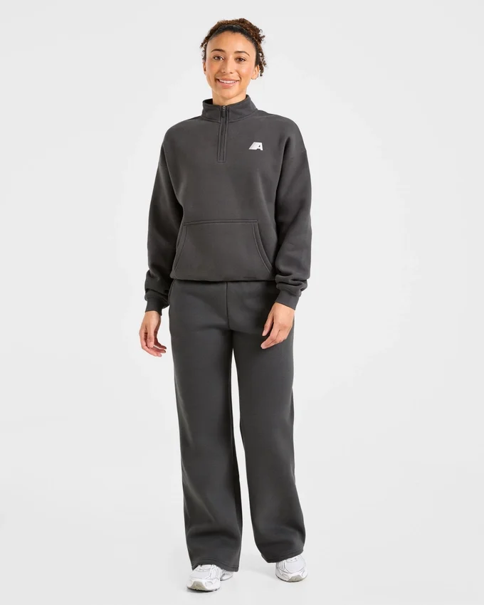 Retro Athletics oversized pullover met 1/4 rits